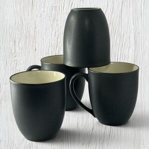 Noritake Colorwave Mugs Set of 4 Stoneware Coffee Cups Matte Graphite